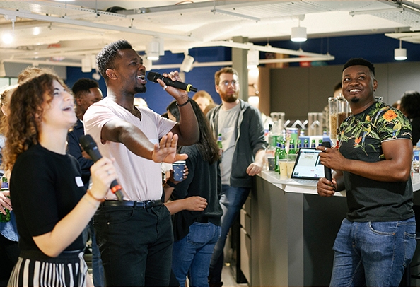 Random42 office party karaoke