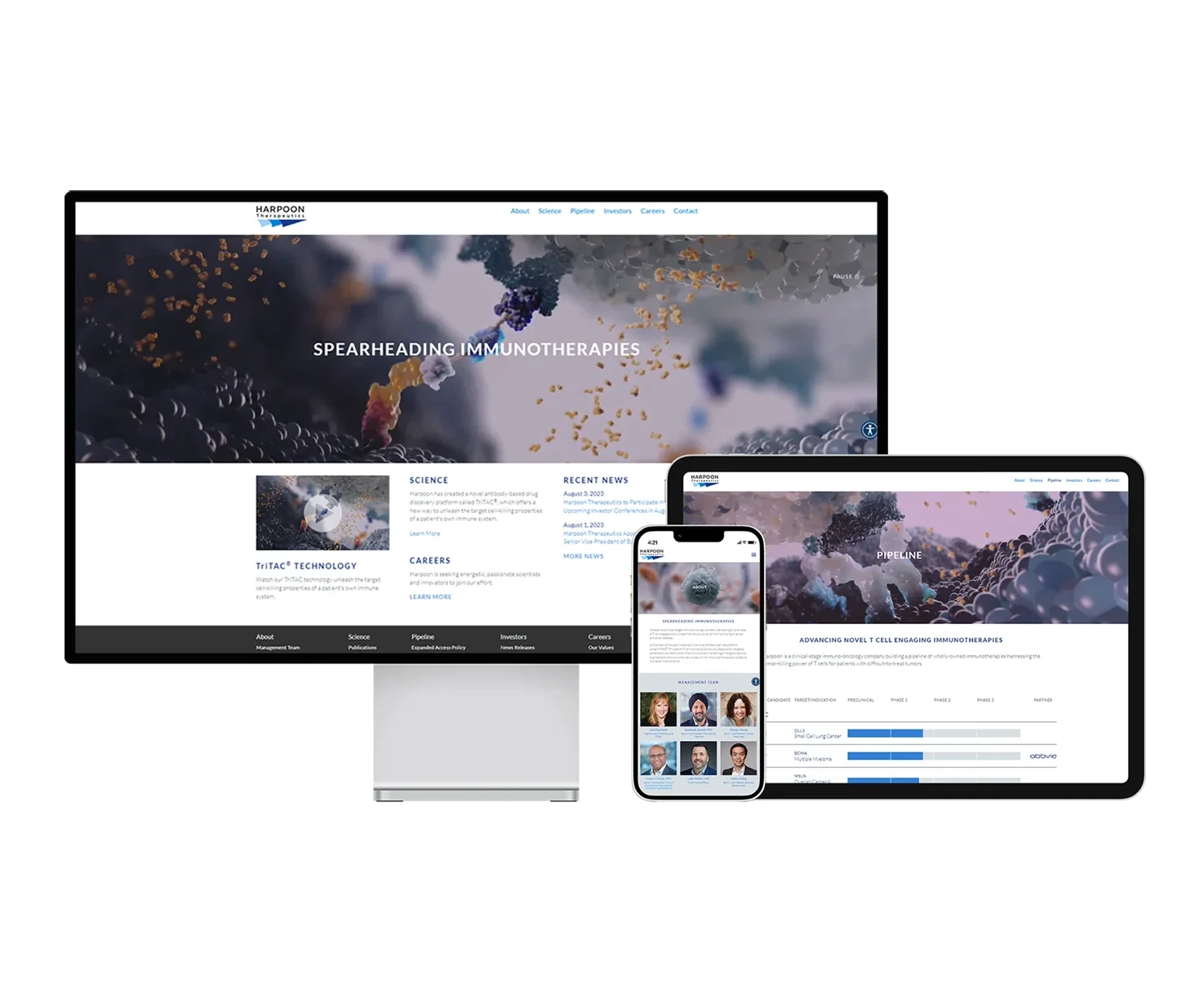corporate communications digital content featured on desktop, iPad and mobile