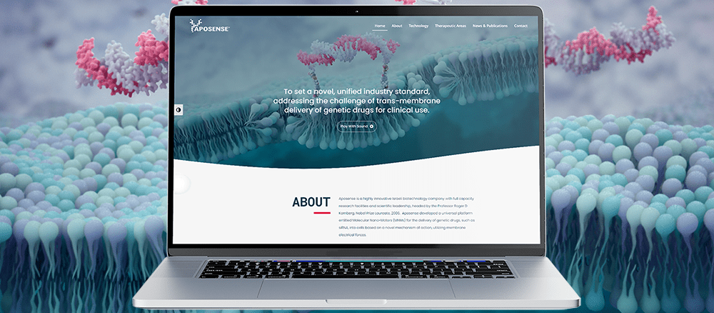 scientific animation content on a biotech website