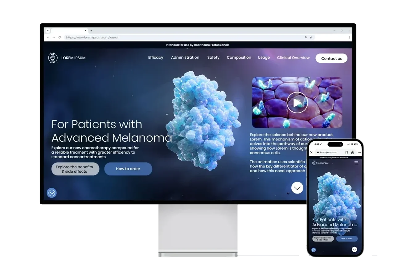 biotech product launch animation website content