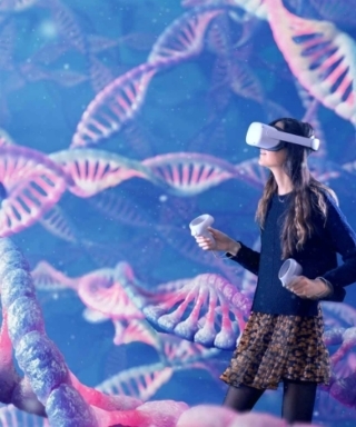 Virtual reality 3D model of DNA designed by Random42